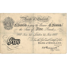 Banconote, Gran Bretagna, 5 Pounds, 1937, 1937-06-24, KM:335a, MB
