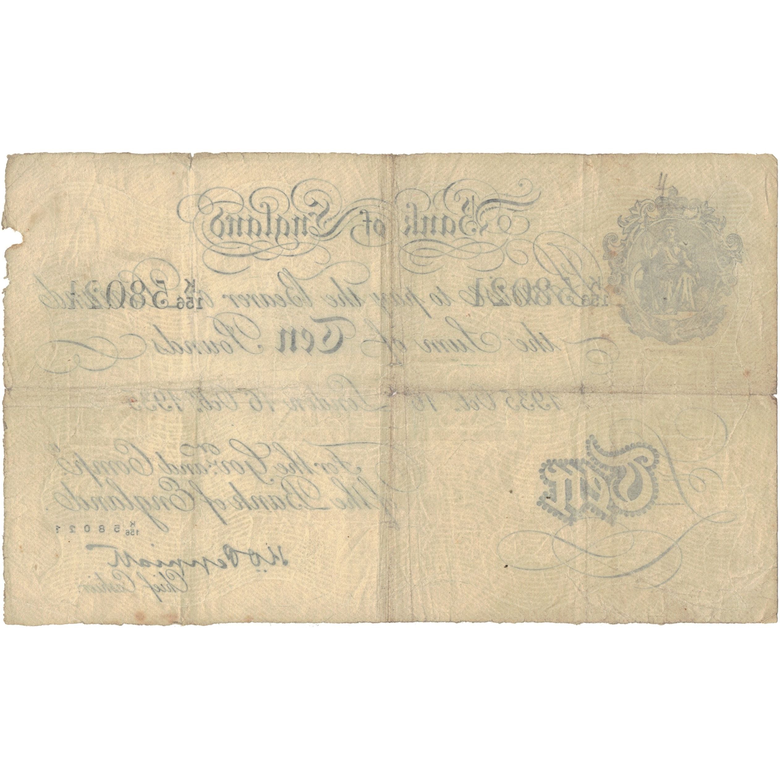 Banconote, Gran Bretagna, 10 Pounds, 1935, 1935-10-16, KM:336a, MB