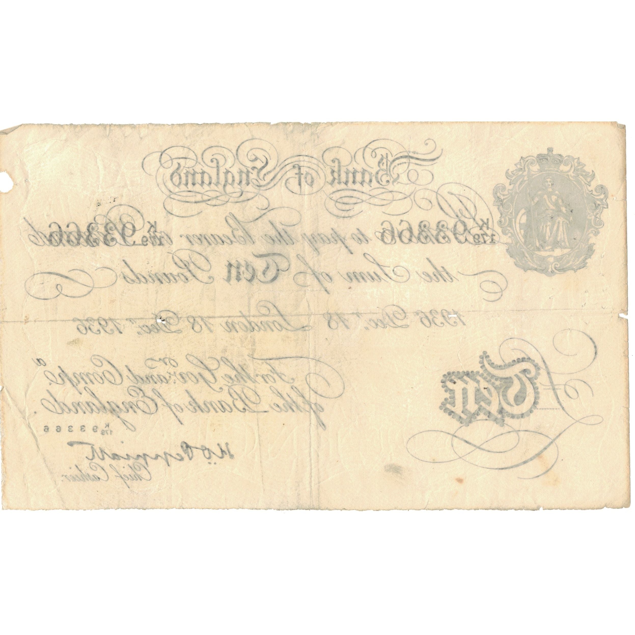 Banknote, Great Britain, 10 Pounds, 1936, 1936-12-17, KM:336a, EF(40-45)
