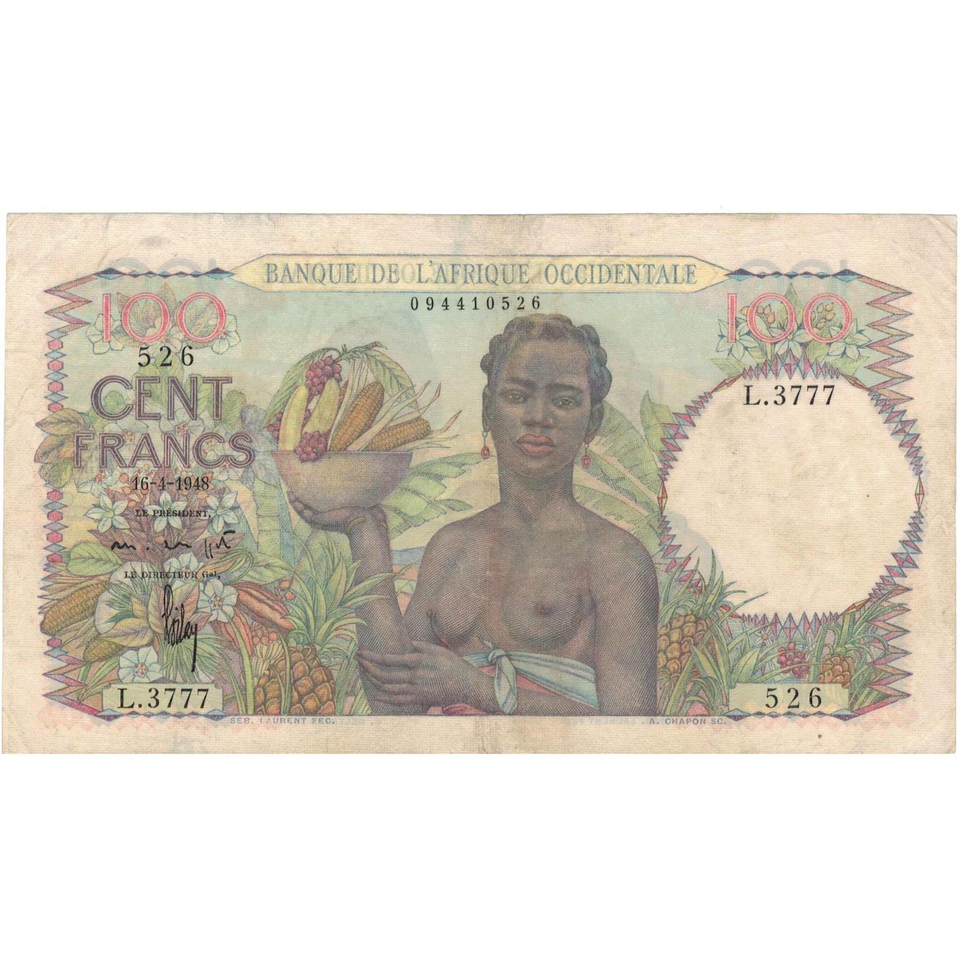 Banknote, French West Africa, 100 Francs, 1948, 1948-04-16, KM:40, EF(40-45)
