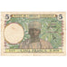 Geldschein, French West Africa, 5 Francs, KM:21, VZ