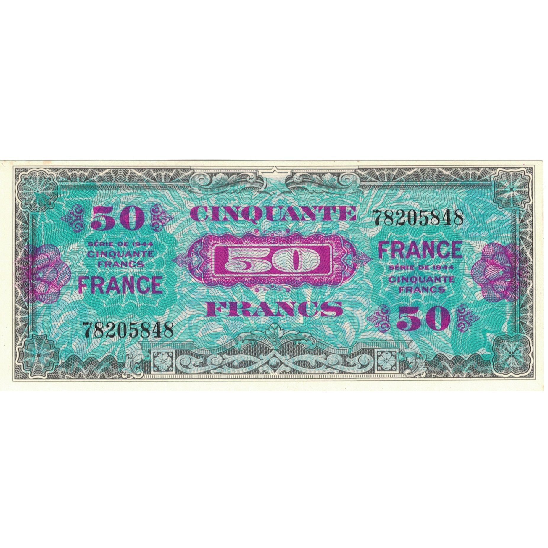 Francia, 50 Francs, Flag/France, 1944, 78205848, EBC+, Fayette:24.1, KM:122a