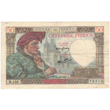 France, 50 Francs, Jacques Coeur, 1941, R.15078319, TTB+, Fayette:19.17, KM:93