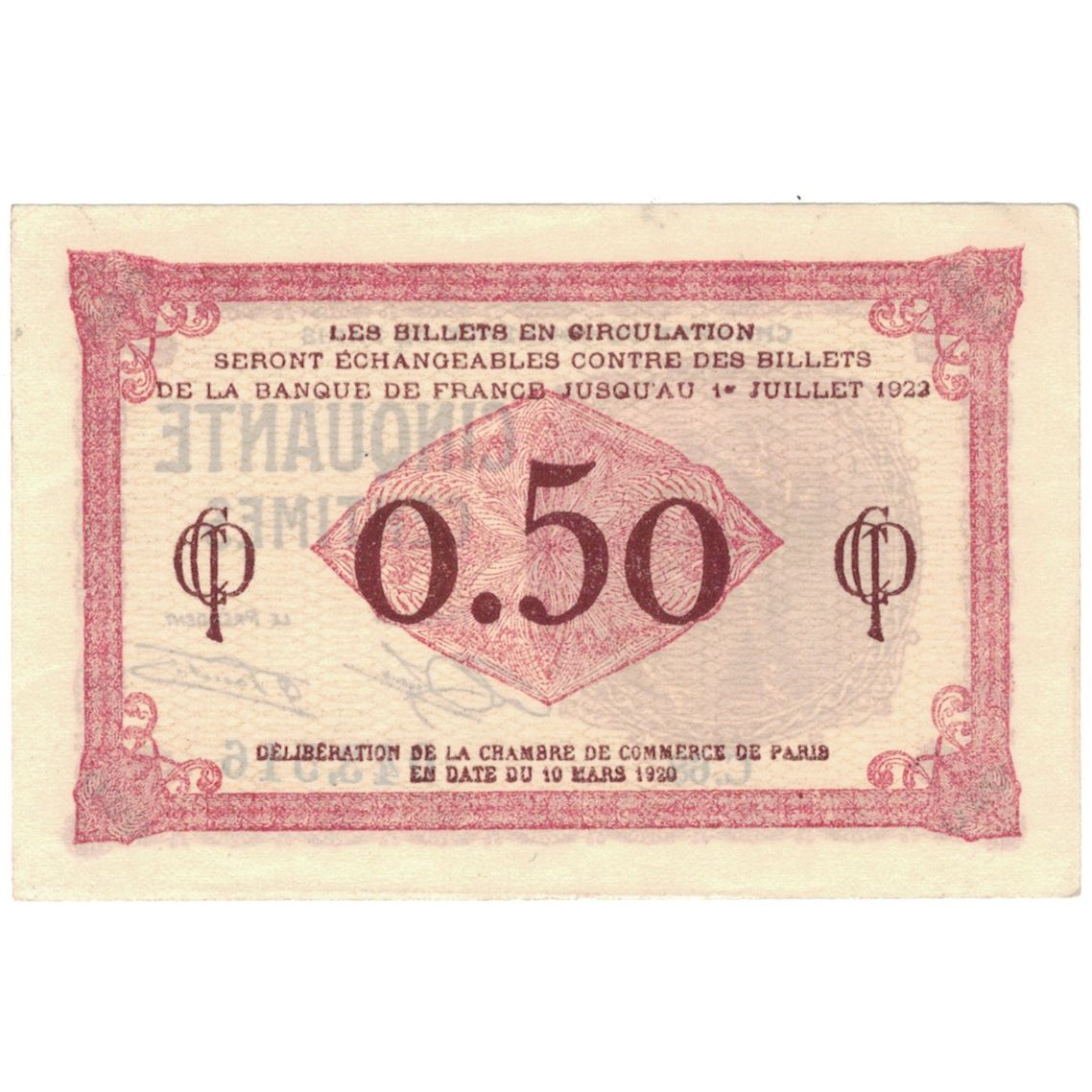 Frankreich, Paris, 50 Centimes, 1920, VZ+