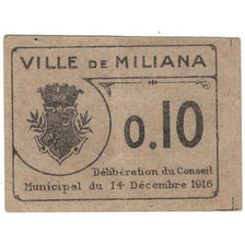 Geldschein, Algeria, 10 Centimes, Ticket Municipal, 1916, 1916-12-14, SS