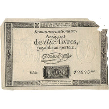 France, 10 Livres, 1792, 12625, TB, KM:A66b