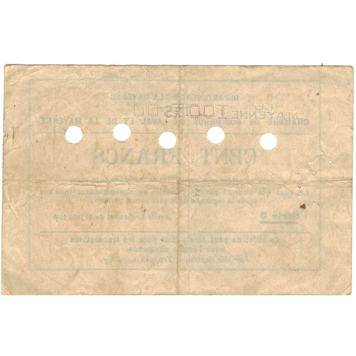 Francia, Laval, 100 Francs, 1940, BB