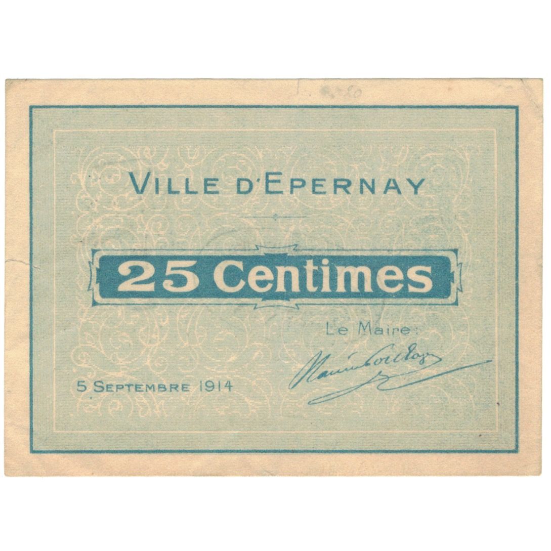 Frankreich, Epernay, 25 Centimes, 1914, VZ+, Pirot:51-14