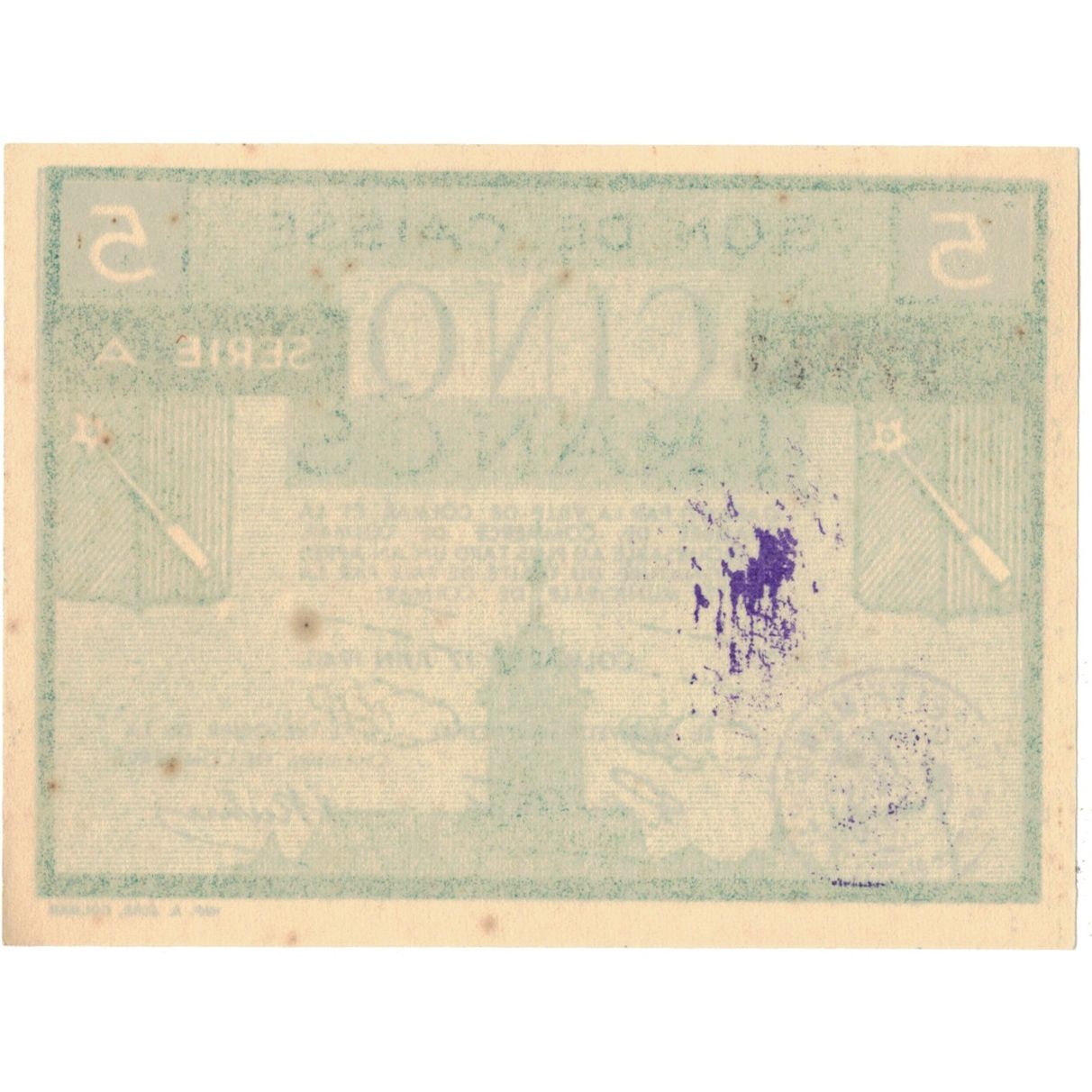 Frankrijk, Colmar, 5 Francs, 1940, TTB