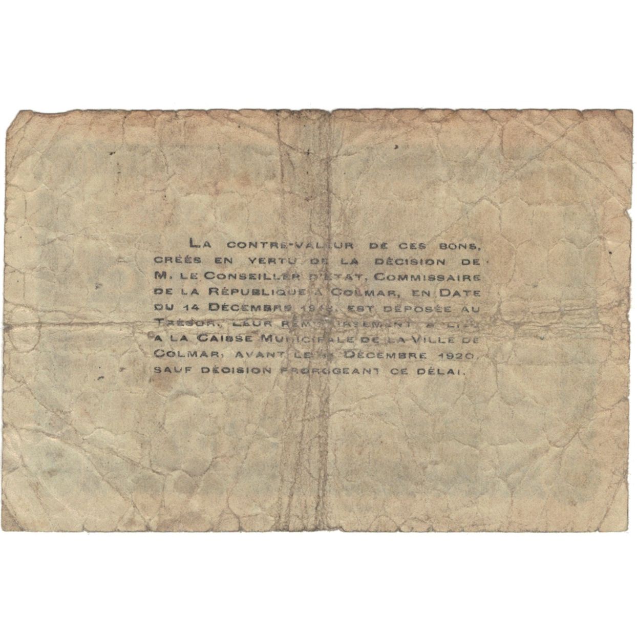 Francia, Colmar, 1 Franc, 1918, MB, Pirot:68-69