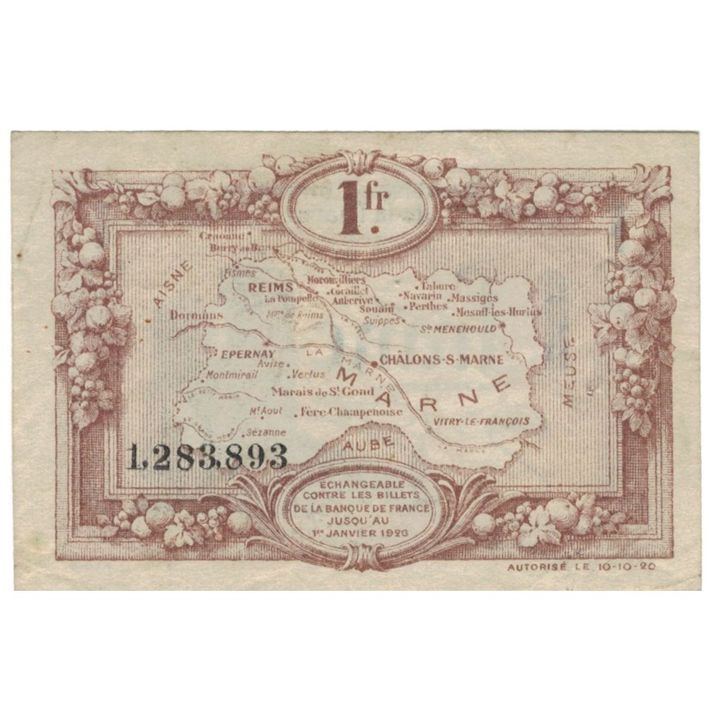 Francia, Reims, 1 Franc, 1920, MB+, Pirot:43-2