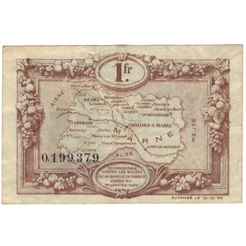 Francia, Reims, 1 Franc, 1920, MB+, Pirot:43-2