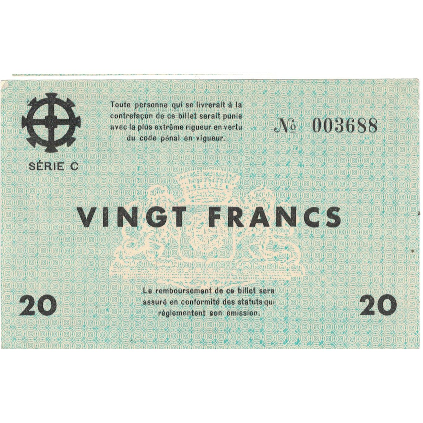 Frankreich, Mulhouse, 20 Francs, 1940, UNZ-