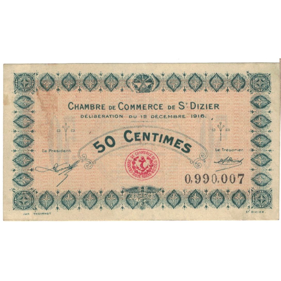 Francia, Saint-Dizier, 50 Centimes, 1916, SPL-, Pirot:113-11