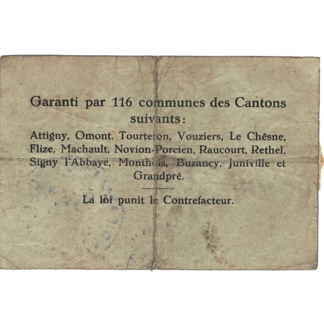 France, Poix-Terron, 1 Franc, 1916, Syndicat d'émission / Bon de, VF(20-25)