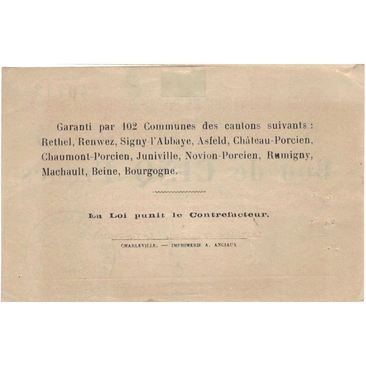 Frankreich, Rethel, 5 Francs, 1916, Bon de Caisse, SS+, Pirot:08-85