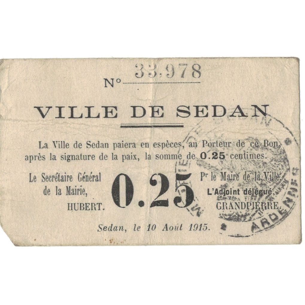 Frankreich, Sedan, 25 Centimes, 1915, S