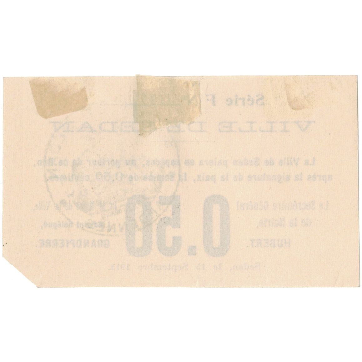 France, Sedan, 25 Centimes, 1915, AU(55-58)