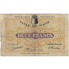 France, Metz, 2 Francs, 1918, VG(8-10), Pirot:131-6