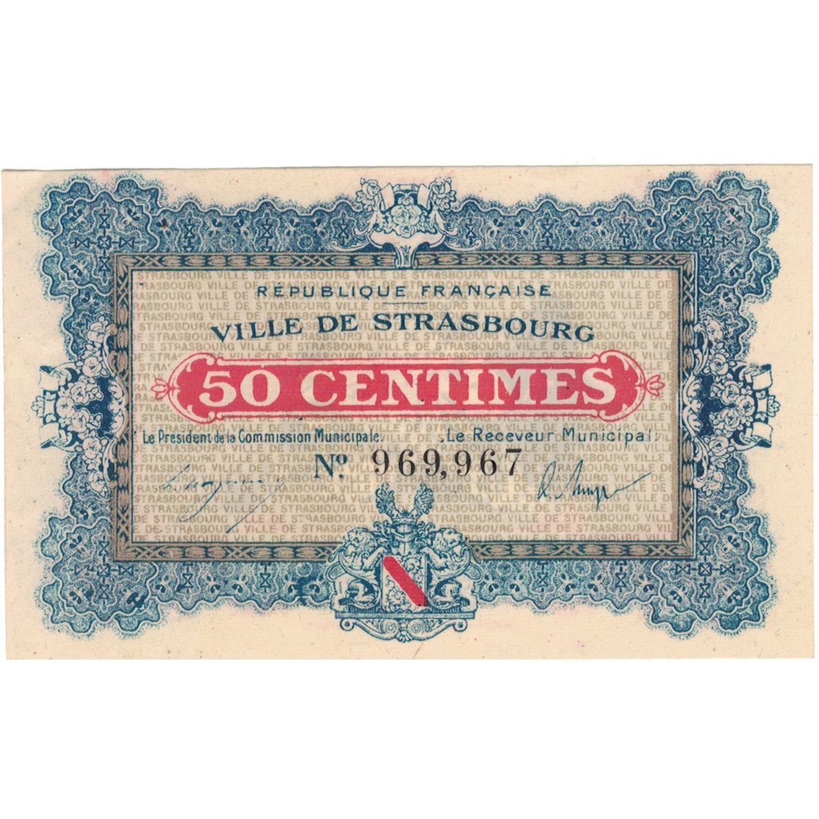 Frankrijk, Strasbourg, 50 Centimes, 1918, SPL+, Pirot:133-1