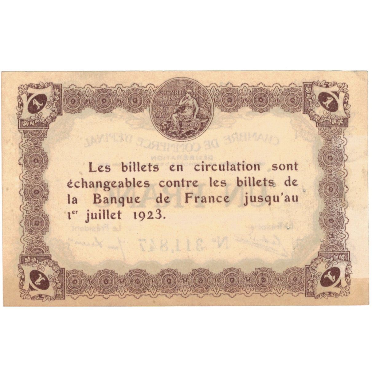 France, Epinal, 1 Franc, 1921, UNC(60-62), Pirot:56-14