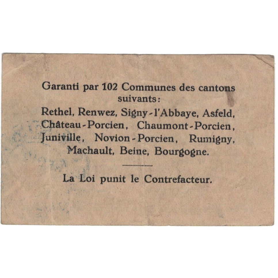 Frankreich, Rethel, 50 Francs, 1917, SS