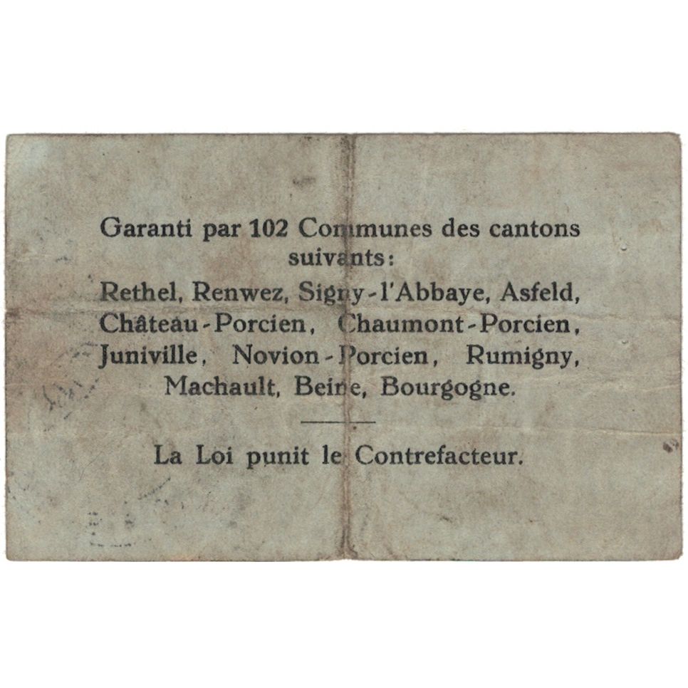 France, Rethel, 50 Centimes, 1917, VF(20-25)