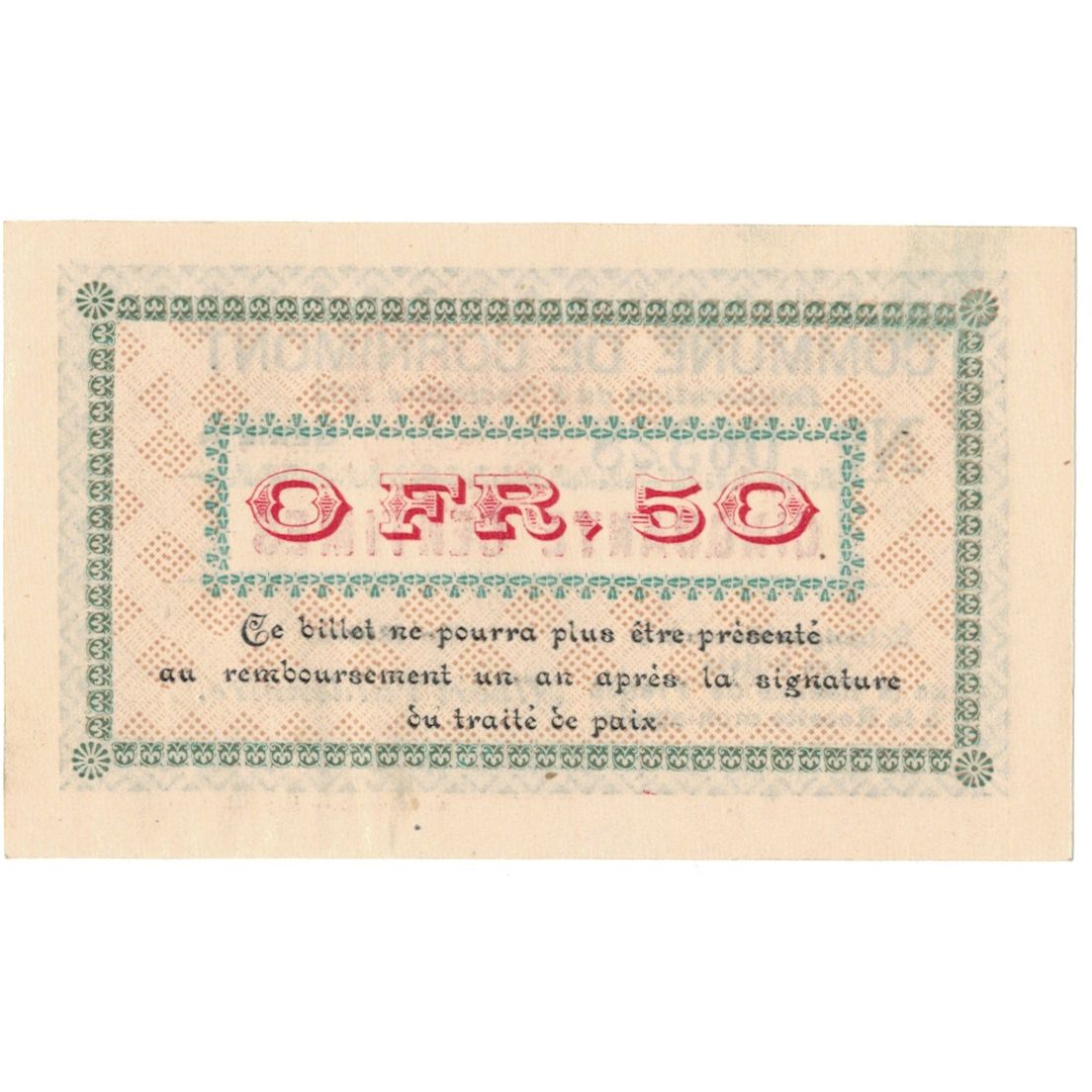 France, Cornimont, 50 Centimes, 1915, Emission Municipale, UNC(63), Pirot:88-11