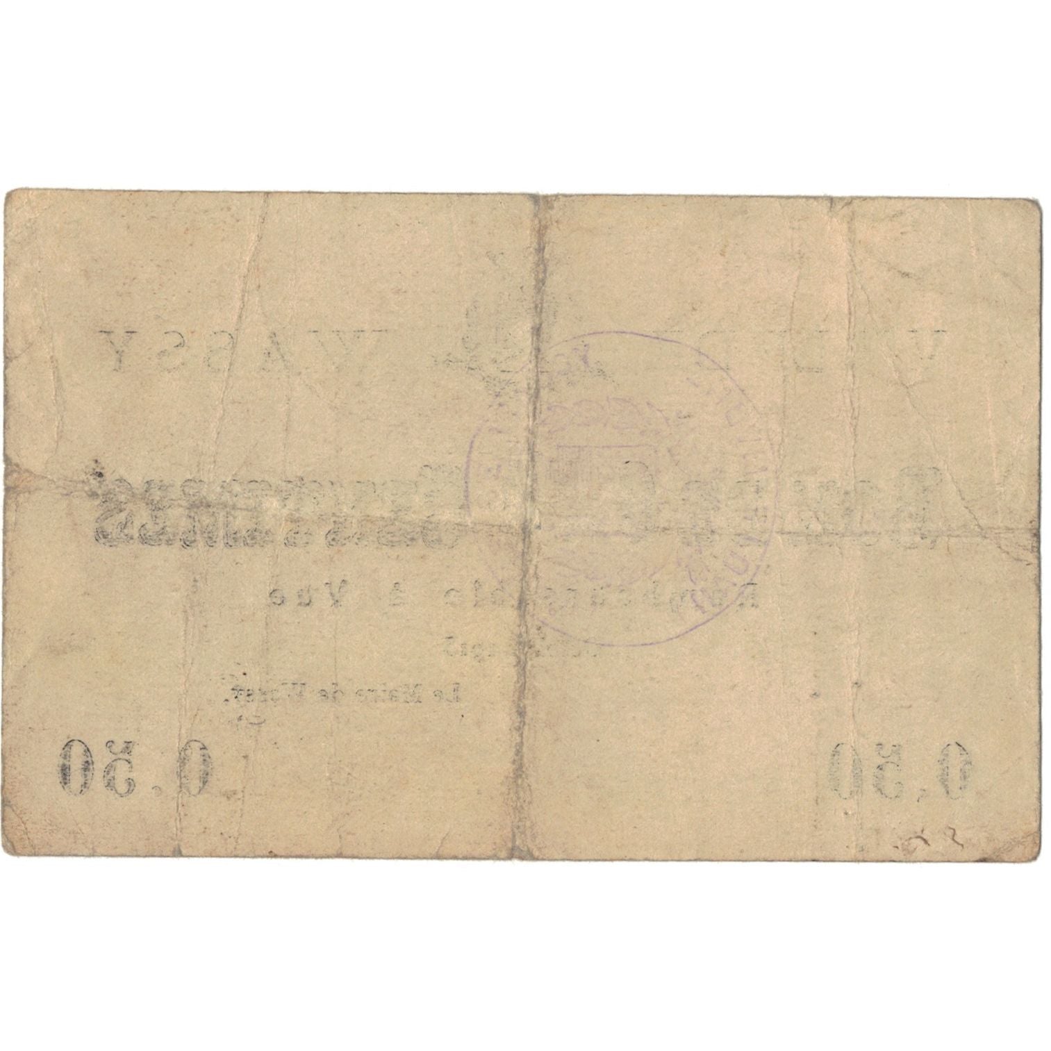 França, Wassy, 50 Centimes, 1915, Bon de, EF(40-45), Pirot:52-33