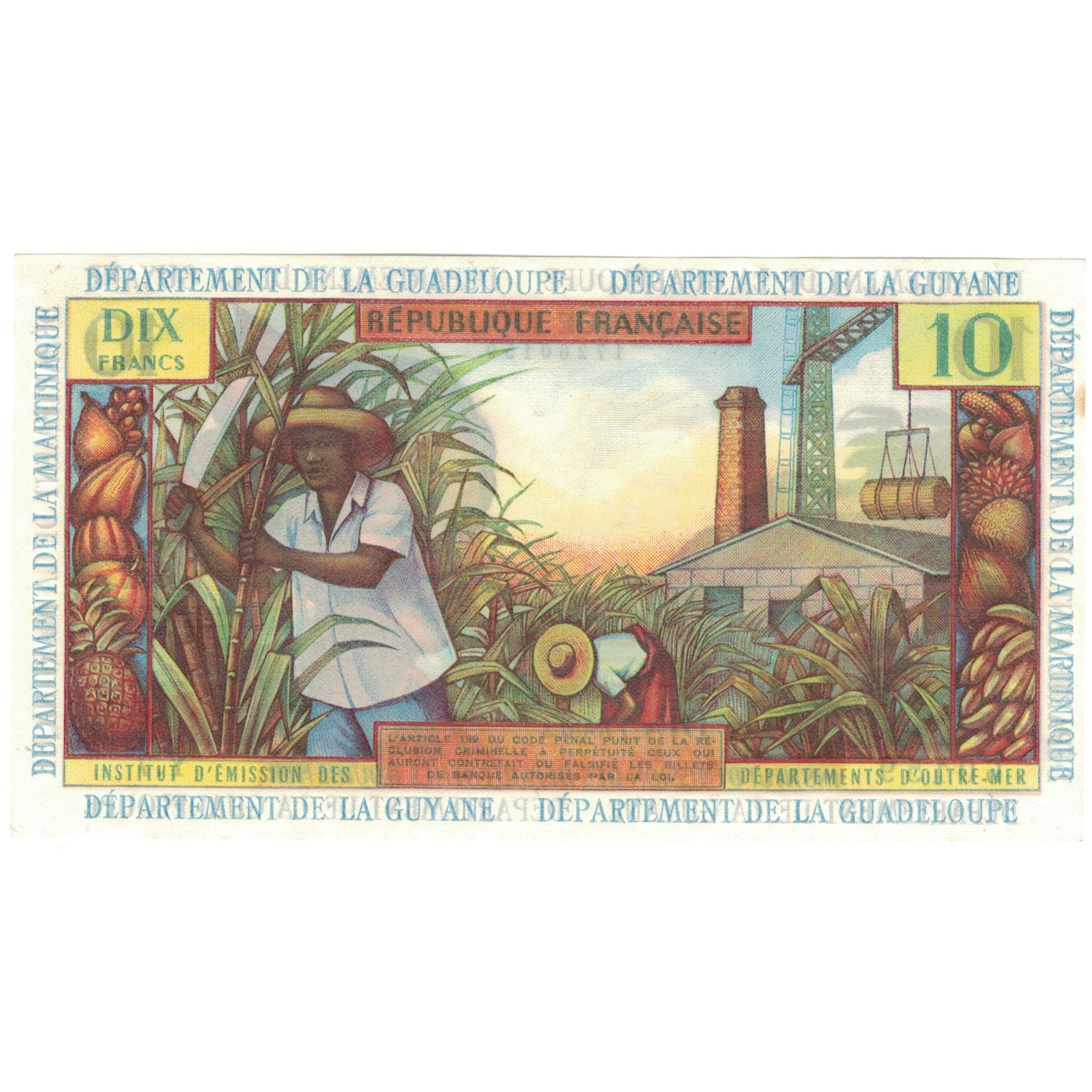 Banconote, Antille francesi, 10 Nouveaux Francs, KM:5a, SPL+