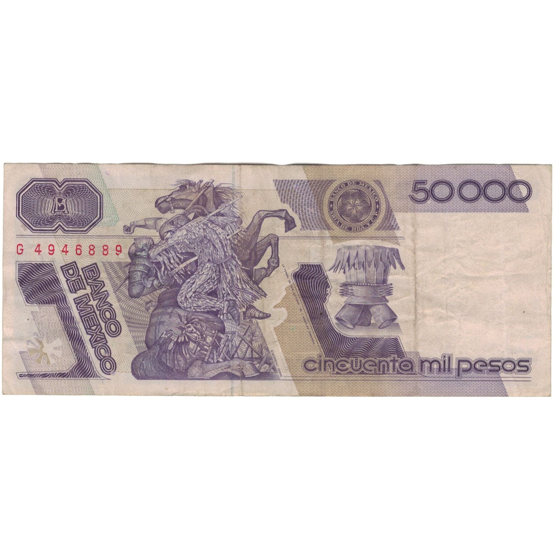 Geldschein, Mexiko, 50,000 Pesos, 1990, 1990-01-10, KM:93b, SGE+