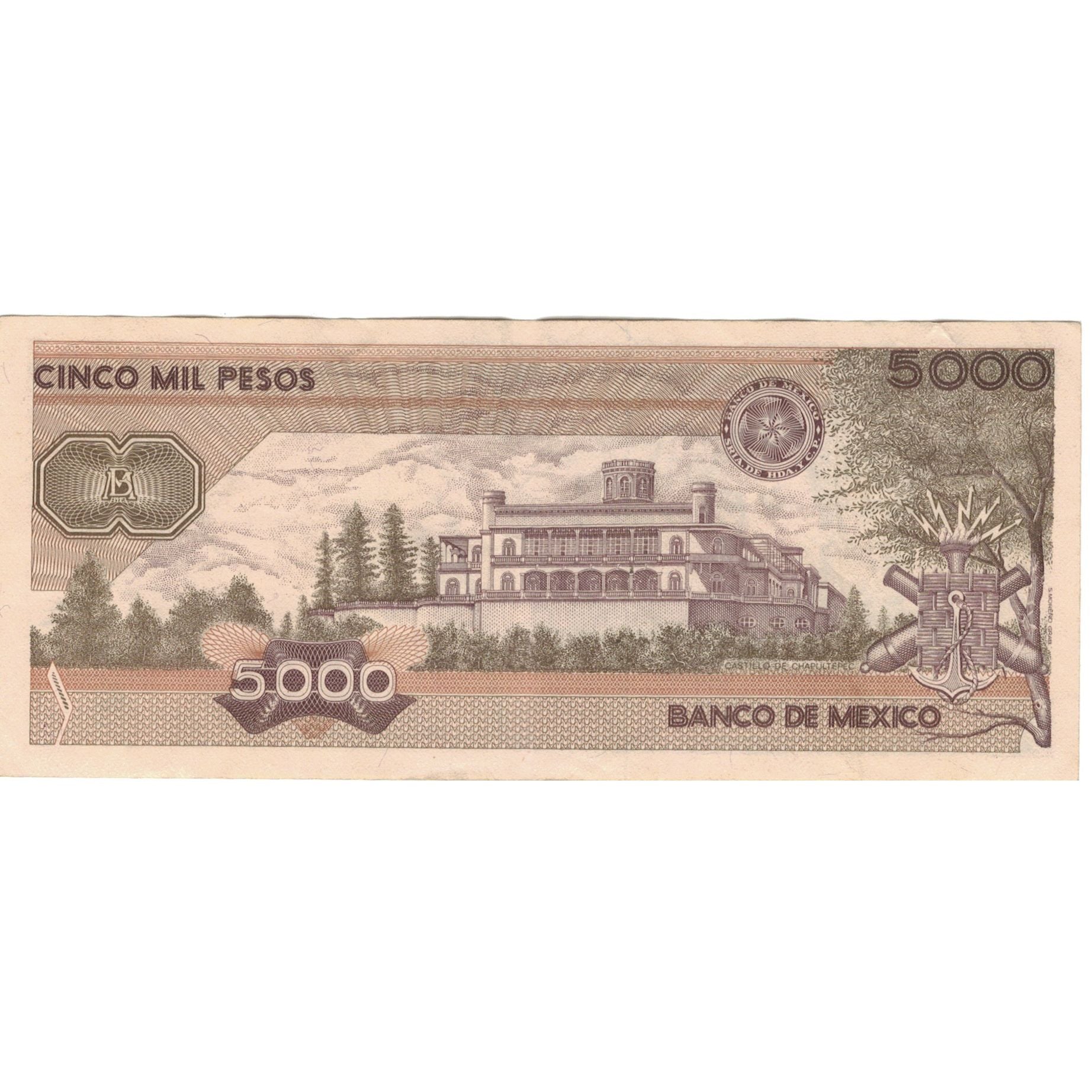 Billete, 5000 Pesos, 1989, México, 1989-03-28, KM:88c, BC+