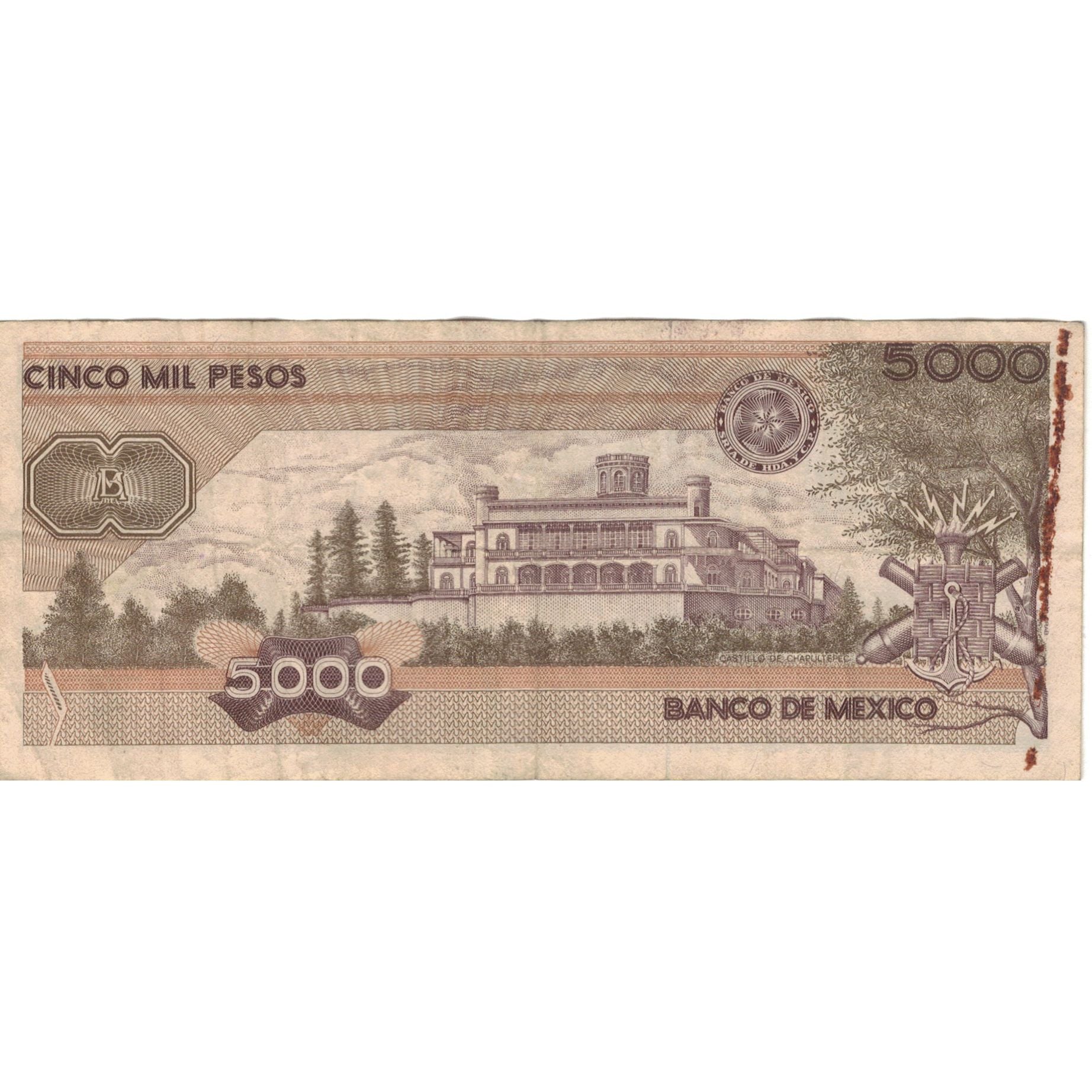 Banknote, Mexico, 5000 Pesos, 1989, 1989-03-28, KM:88c, VF(30-35)
