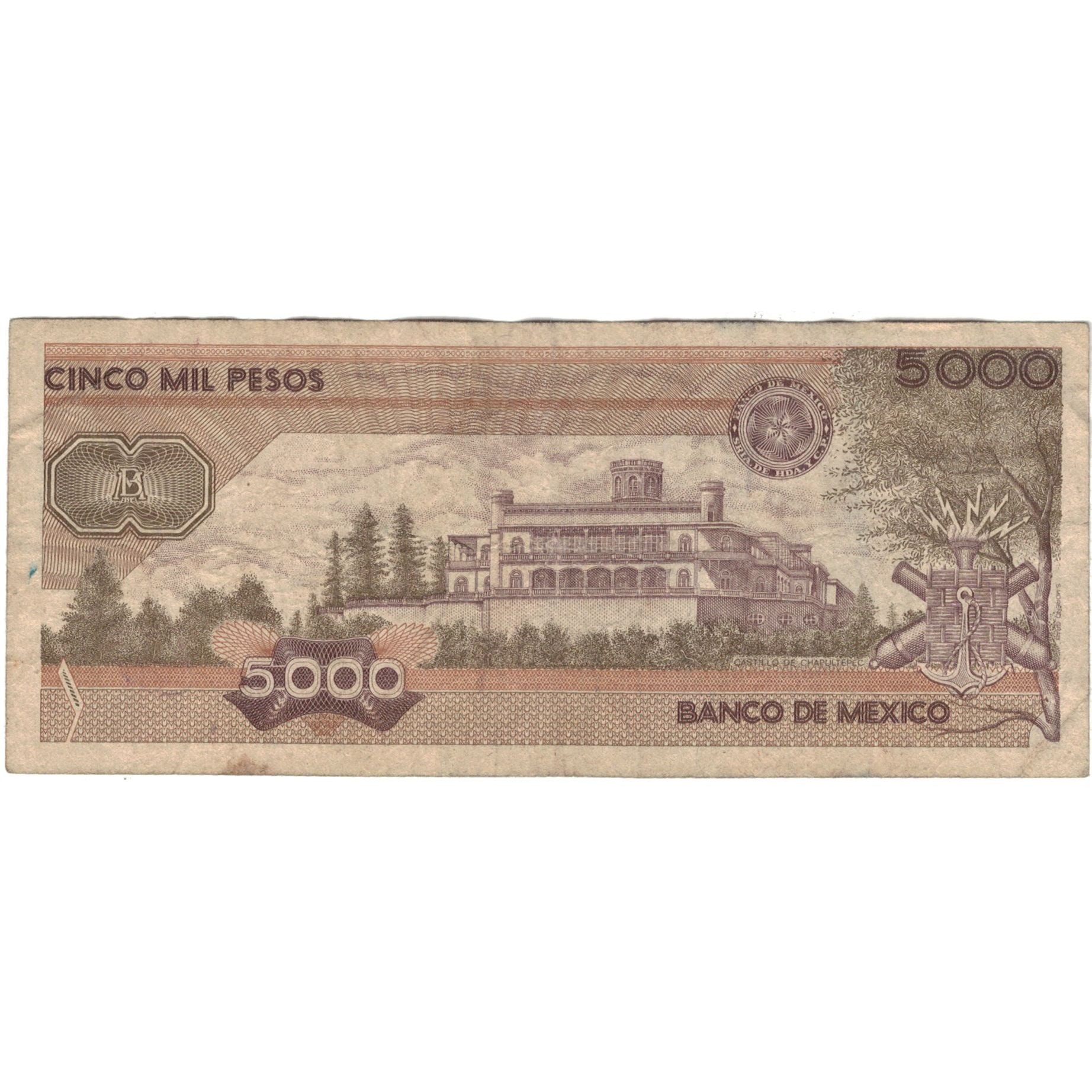 Billete, 5000 Pesos, 1989, México, 1989-03-28, KM:88c, BC