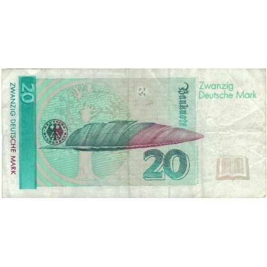 Banconote, GERMANIA - REPUBBLICA FEDERALE, 20 Deutsche Mark, 1993, 1993-10-01