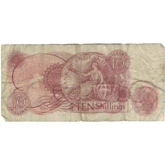 Billet, Grande-Bretagne, 10 Shillings, Undated (1966-70), KM:373c, B