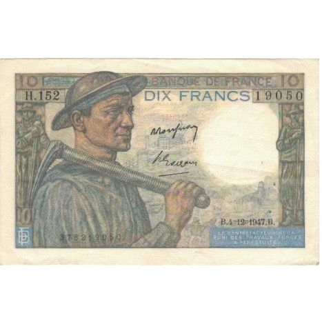 Frankreich, 10 Francs, Mineur, 1947, H15219050, VZ, Fayette:8.19, KM:99f