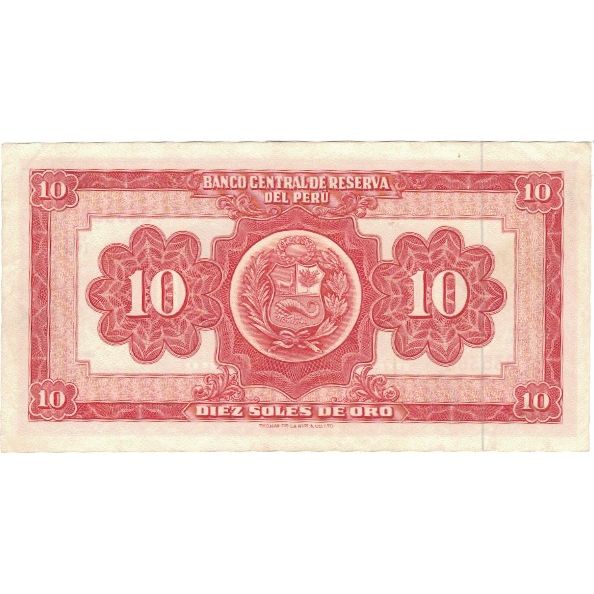 Banconote, Perù, 10 Soles De Oro, 1968, 1968-02-23, KM:84a, SPL-