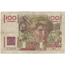 France, 100 Francs, Jeune Paysan, 1945, 17528 M.1, TB, Fayette:28.1, KM:128a