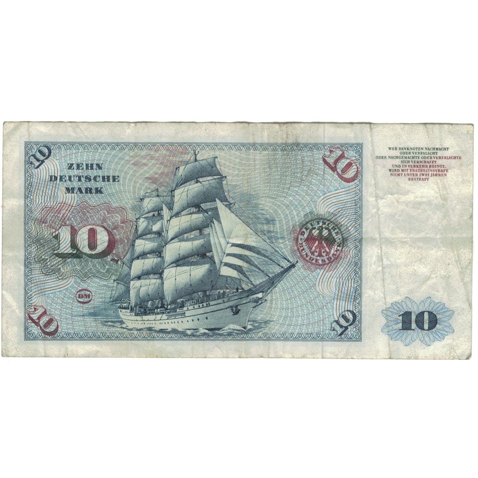 Banconote, GERMANIA - REPUBBLICA FEDERALE, 10 Deutsche Mark, 1970, 1970-01-02
