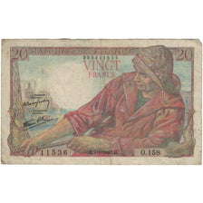 Francia, 20 Francs, Pêcheur, 1947, 11536 O.158, SPL-, Fayette:13.11, KM:100b