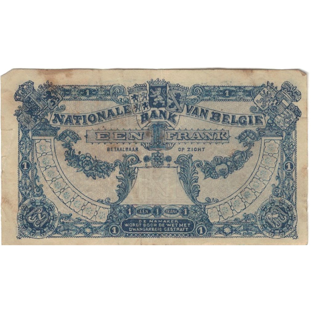 Banconote, Belgio, 1 Franc, 1920, 1920-11-17, KM:92, MB