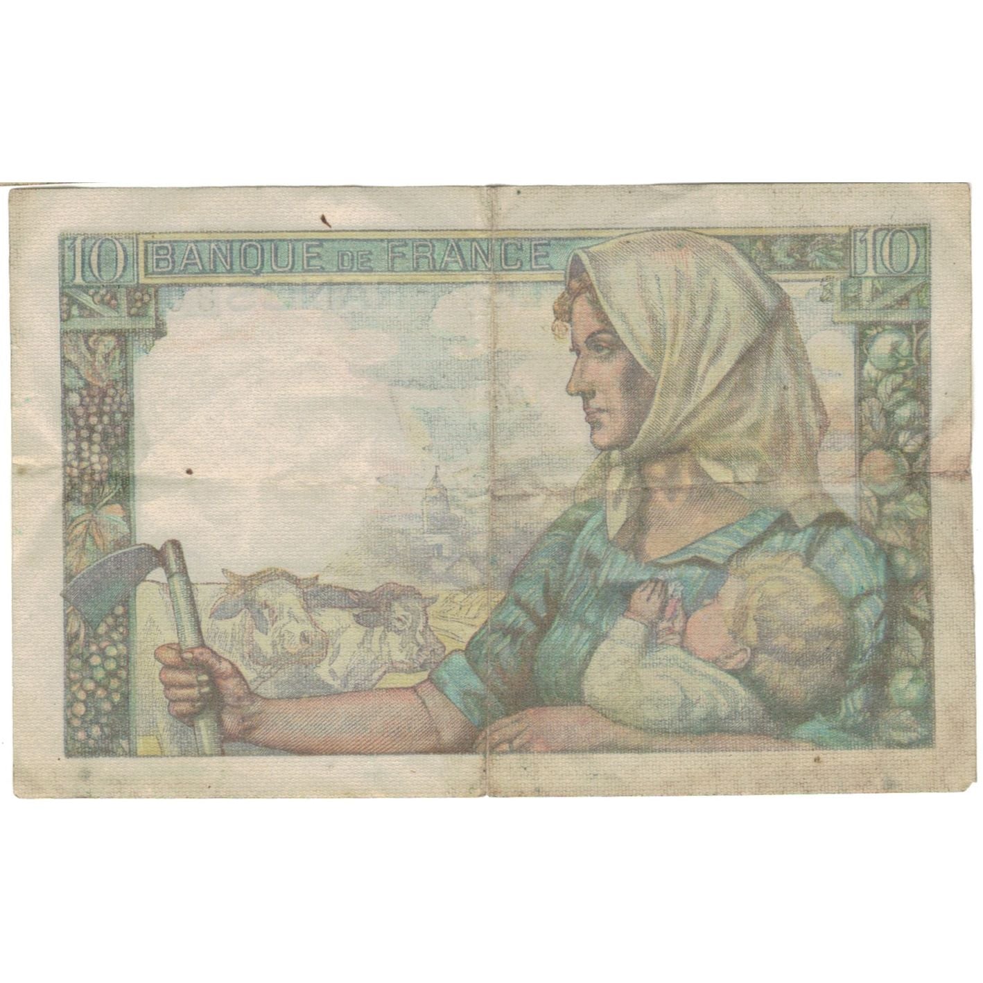 France, 10 Francs, Mineur, 1944, X92 30974, VF(30-35), Fayette:08.12, KM:99e