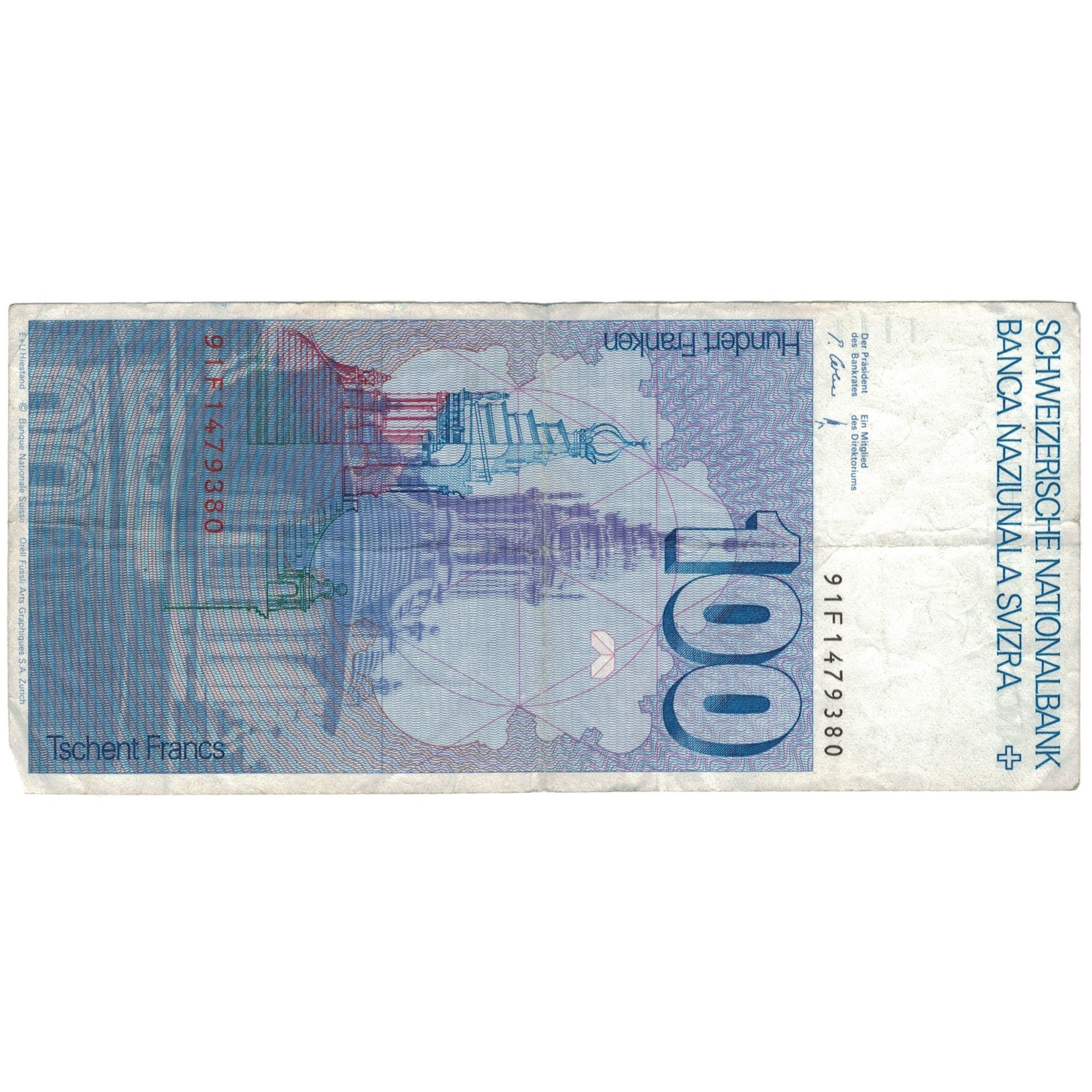Geldschein, Schweiz, 100 Franken, 1993, 1993, KM:57m, SS