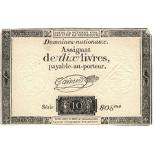 Francia, 10 Livres, 1792, SERIE 808, MBC, KM:A66b