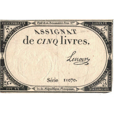 Banconote, Francia, 5 Livres, 1793, Duval, BB, KM:A76, Lafaurie:171