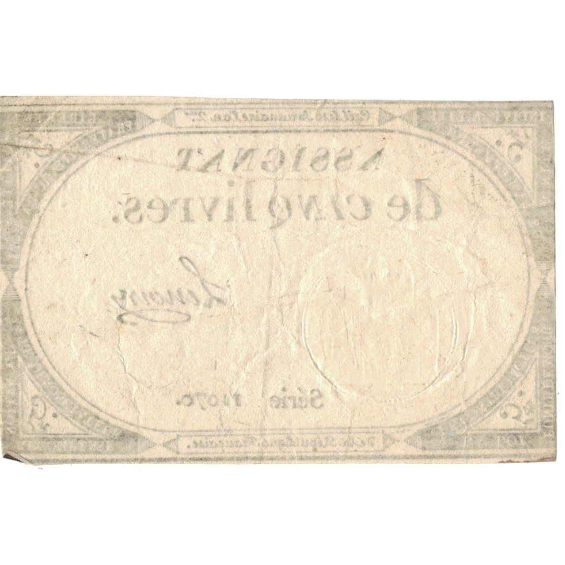 Banconote, Francia, 5 Livres, 1793, Duval, BB, KM:A76, Lafaurie:171