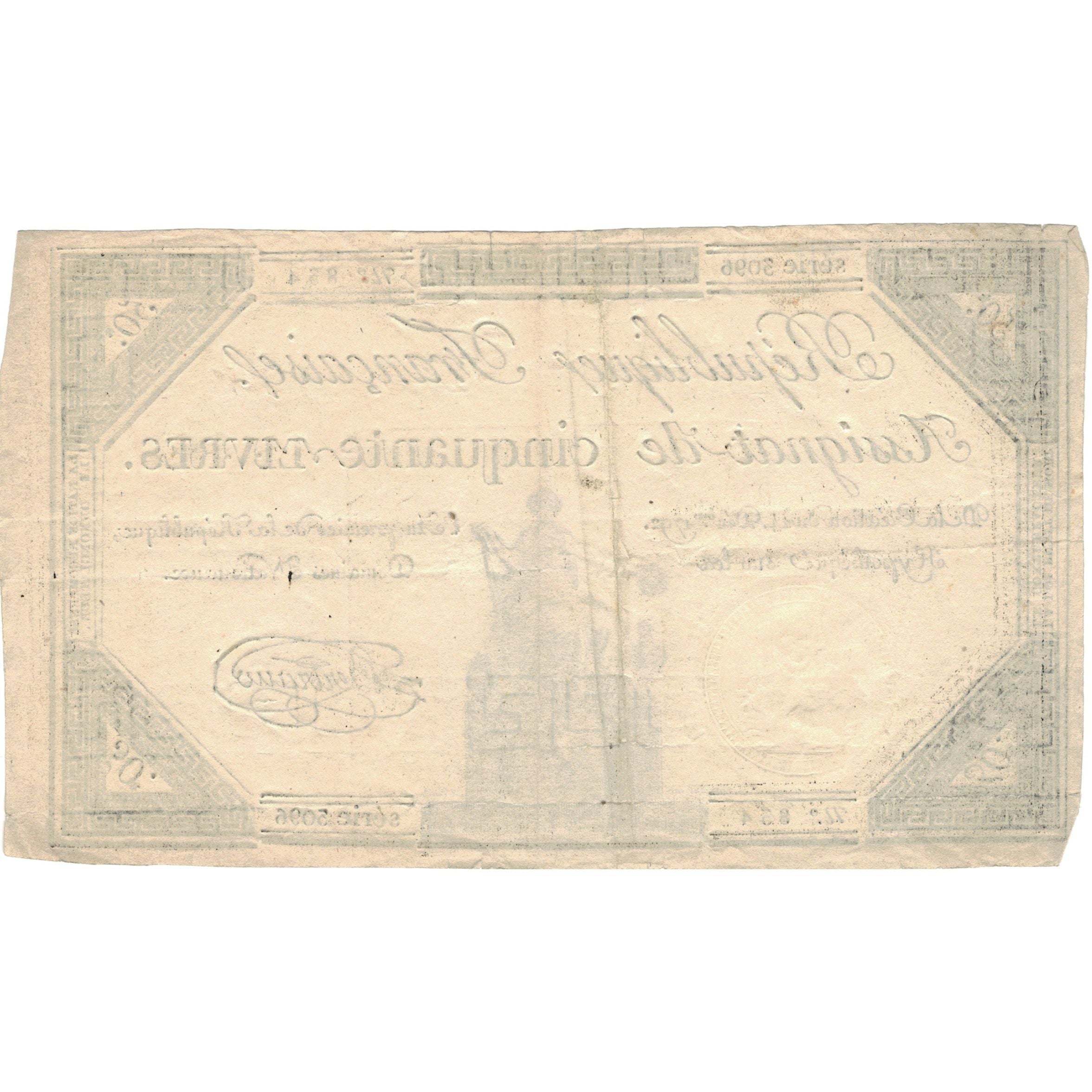 Francia, 50 Livres, 1792, série 3096, MB+, KM:A72, Lafaurie:164