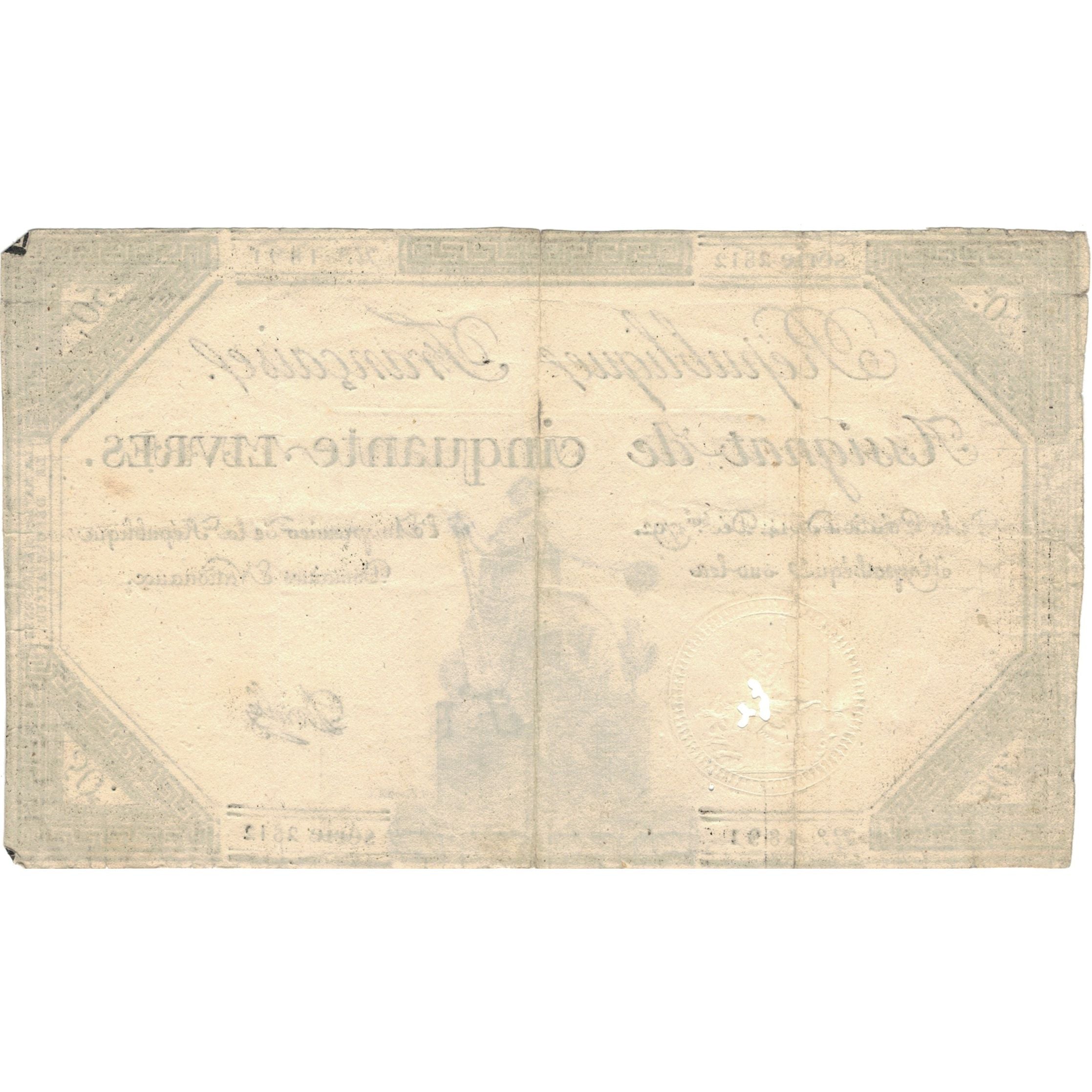 Banknot, Francja, 50 Livres, 1792, Jannel, 1792-12-14, VF(30-35), KM:A72
