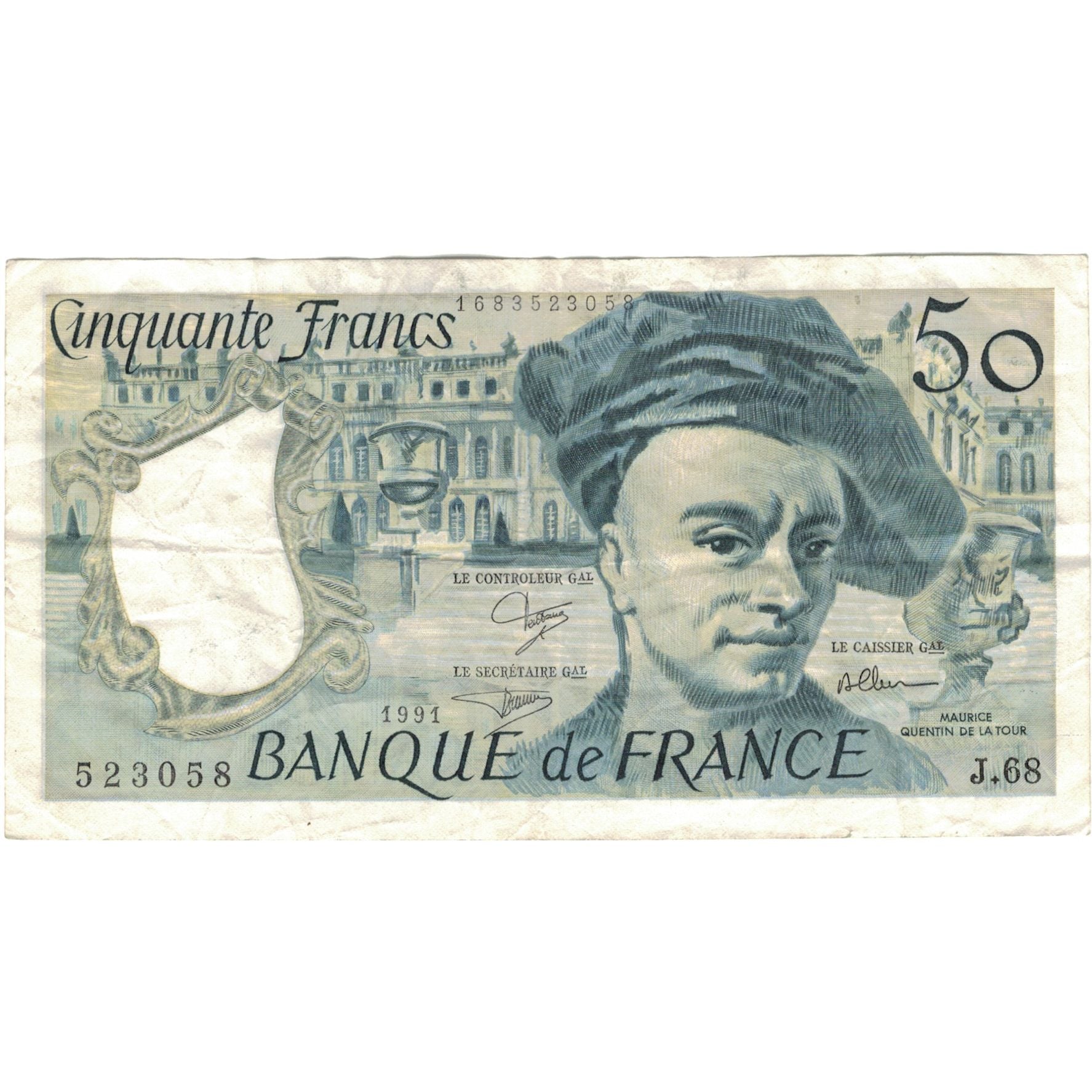 Francia, 50 Francs, Quentin de La Tour, 1991, 523058 J.68, BB, Fayette:F67.17